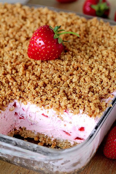 Easy Frozen Strawberry Dessert refreshing, creamy frozen dessert with