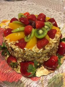 Strawberry & Peach Sensation Cake